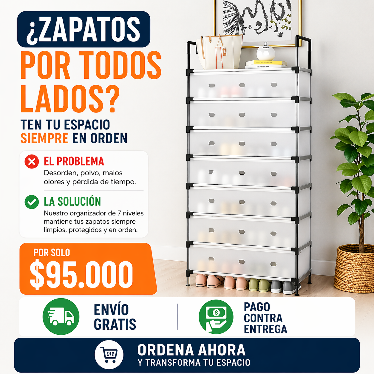 Zapatero, Organizador de zapatos de 7 niveles