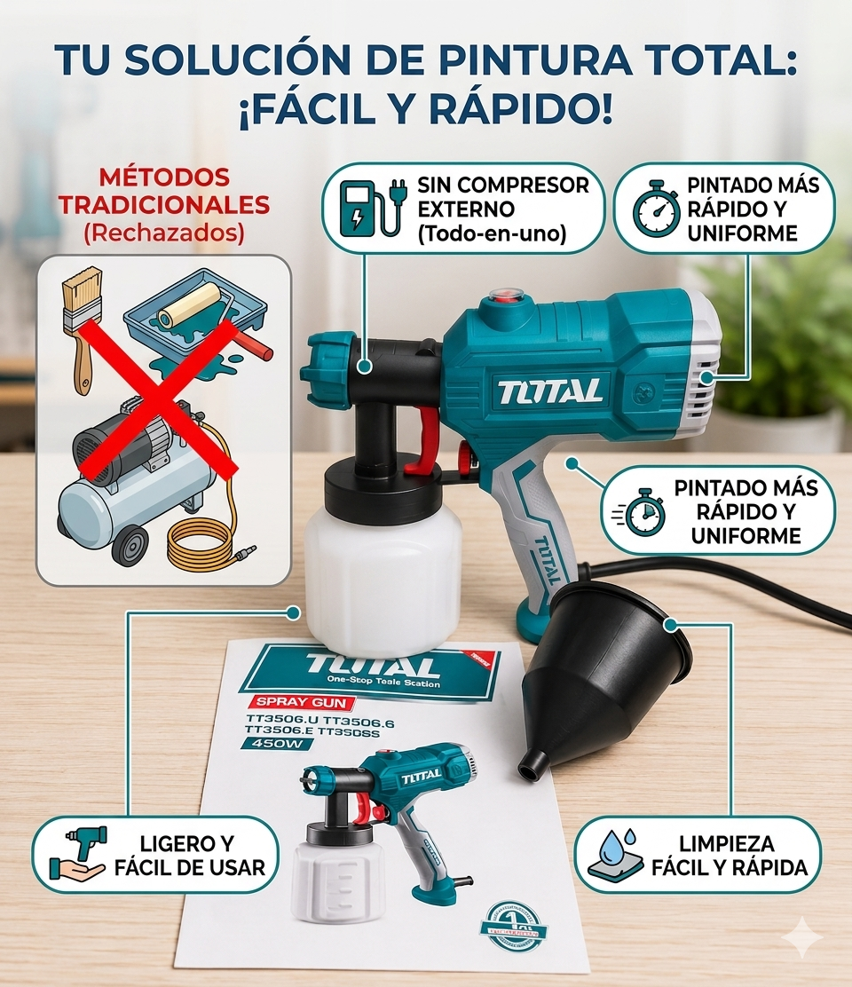 PISTOLA PARA PINTAR ELECTRICA 450W TOTAL