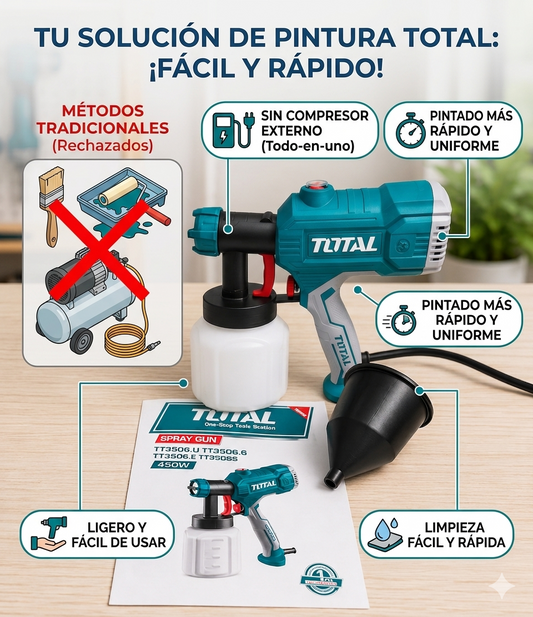 PISTOLA PARA PINTAR ELECTRICA 450W TOTAL